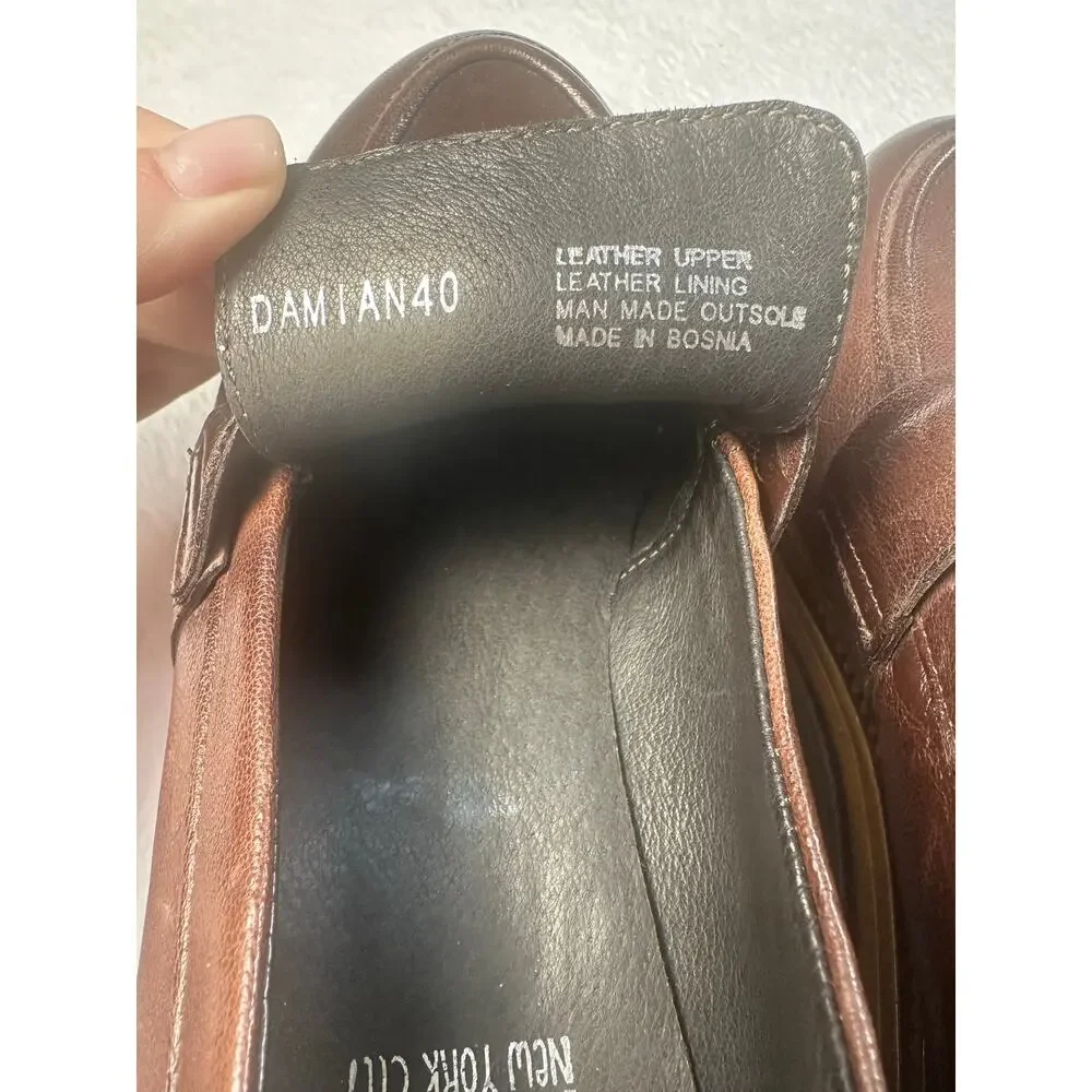 Miz‎ Mooz Damian Women's Brown Platform Leather Loafers Size 40 EUC Academia